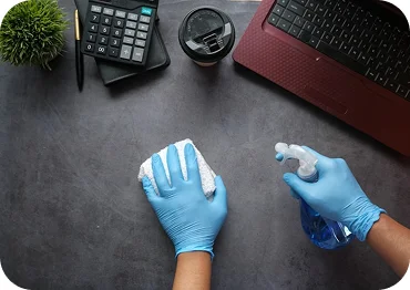 Worker performing Office Cleaning